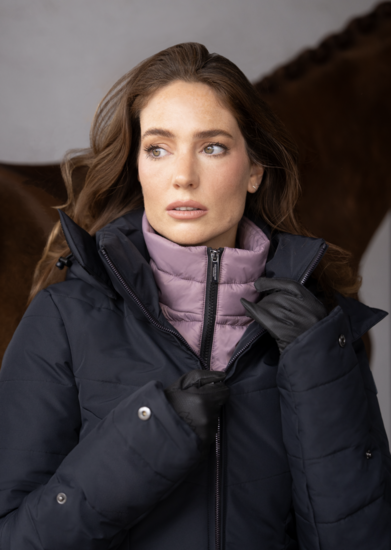 Equestrian Stockholm - lange - Winterjas Denali Black Blush