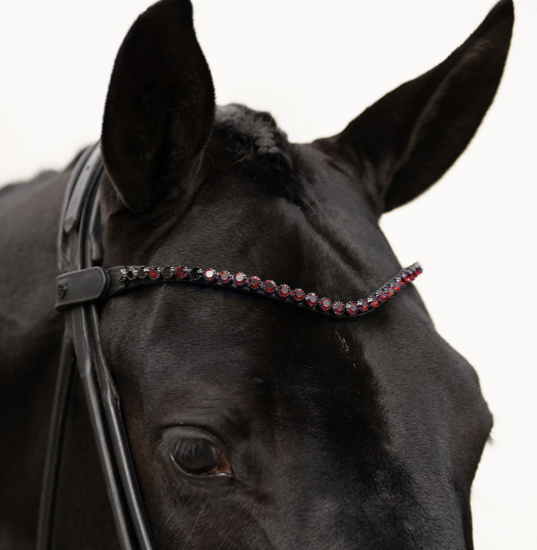 Equestrian Stockholm frontriem   8 mm  Merlot