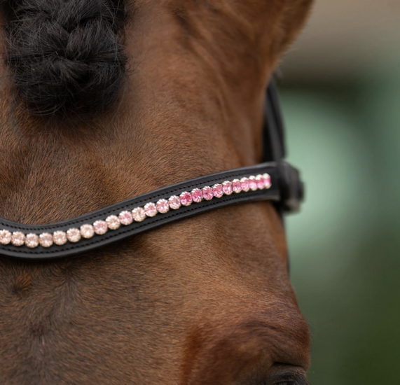 Equestrian Stockholm frontriem Faded Pink 6 mm full