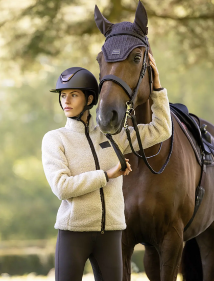 Le Mieux  Heritage Heritage Borg Zip Through Jacket Stone