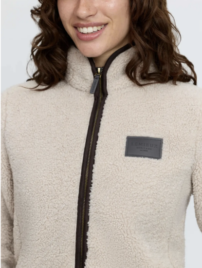 Le Mieux  Heritage Heritage Borg Zip Through Jacket Stone
