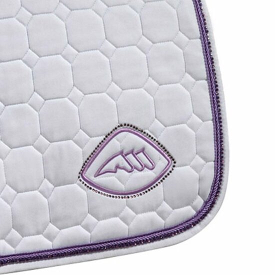 Equiline zadeldekje OctagonDressuur EQGLOC Wit met paars Full
