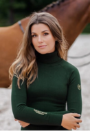 Equestrian Stockholm Forest Green knitted polo top 