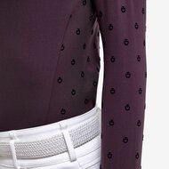 Cavalleria Toscana Mini CT Flock Print Brushed Jersey L/S Competition Polo Aubergine