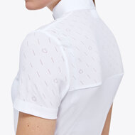 Cavalleria Toscana dash wedstrijd shirt korte mouw wit 
