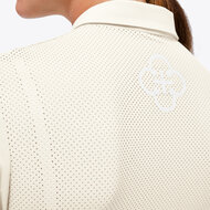 Cavalleria Toscana Perforated Jersey S/S Zip Competition Polo Pastel Yellow