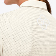 Cavalleria Toscana Perforated Jersey S/S Zip Competition Polo Pastel Geel