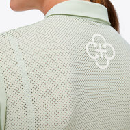 Cavalleria Toscana Perforated Jersey S/S Zip Competition Polo Pastellgr&uuml;n