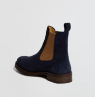 Kingsley Amsterdam Chelsea judpurs  DARK BLUE suede met LICHT BRUIN elastiek maat 43