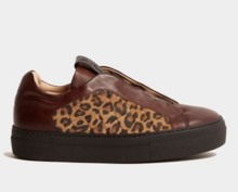 Kingsley sneaker Cross bruin soft leer met jaguar print 
