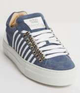 Kingsley sneaker Cross bruin soft leer met jaguar print 