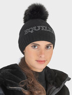 Equiline - GIROG - Knitted Pon Pon Muts Black