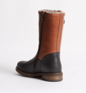 Kingsley Oslo outdoorboots gaucho chestnut - gaucho black met zwart schapenbont 