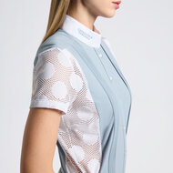 Cavalleria Toscana Perforated Jacquard and Jersey S/S Lichtblauw met Wit