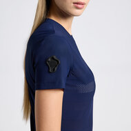 Cavalleria Toscana Perforated Jersey T-shirt Kobalt Blauw