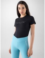 Equiline t-shirt strass Gelig Zwart