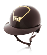 LAS Cap Opera Lady Visor Metal Shiny Brown met trim Gold