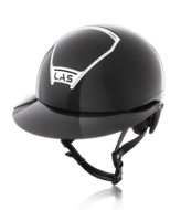LAS Cap Opera Lady Visor Shiny Black met trim Silver met steentjes
