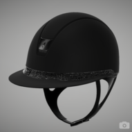 Samshield Miss Shield Cap 2.0 Shadow Matt Black met Crystal Fabric front 