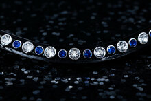 Mon&egrave;re mat zwart frontriem classic Crystal/Sapphire