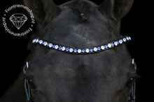 Mon&egrave;re mat zwart frontriem classic Crystal/Sapphire