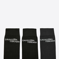 Cavalleria Toscana sokken verpakt per 3 paar in luxe box jacquardlogo 