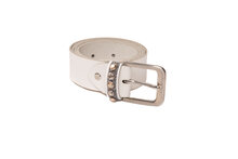 Mon&egrave;re witte riem fabric crystal cornet argent light en golden shadow / silver shade crystals