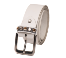 Monère witte riem fabric crystal cornet argent light en golden shadow / silver shade crystals