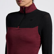 Cavalleria toscana Tech Wool Half zip training polo Bordeaux/zwart