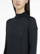 Le Mieux Aspen  pied-de-poule shirt lange mouw zwart