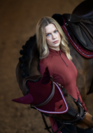 Equestrian Stockholm zadeldek  dressuur Vegan Fur Crystal bordeaux