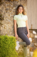 Le Mieux YOUNG RIDER base layer korte mouw Pistachio Met Vlekken maat 13-14