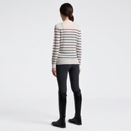 Cavalleria toscana Stripe Jacquard Merinos Crew Neck Sweater Brich/Charcoal