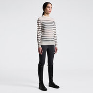 Cavalleria toscana Stripe Jacquard Merinos Crew Neck Sweater Brich/Charcoal