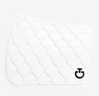 Cavalleria Toscana New Circular Quilted Jersey Dressuurpad  Wit met zwart logo 
