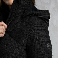 Anky  gevoerde korte winterjas  zwart Chanel-stijl boucl&eacute; stof 