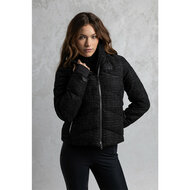 Anky  gevoerde korte winterjas  zwart Chanel-stijl boucl&eacute; stof 
