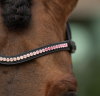 Equestrian Stockholm frontriem Faded Pink 6 mm full