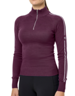 Equestrian Stockholm Knitted Zip Top Mauve Wine