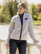 Le Mieux  Heritage Heritage Borg Zip Through Jacket Stone