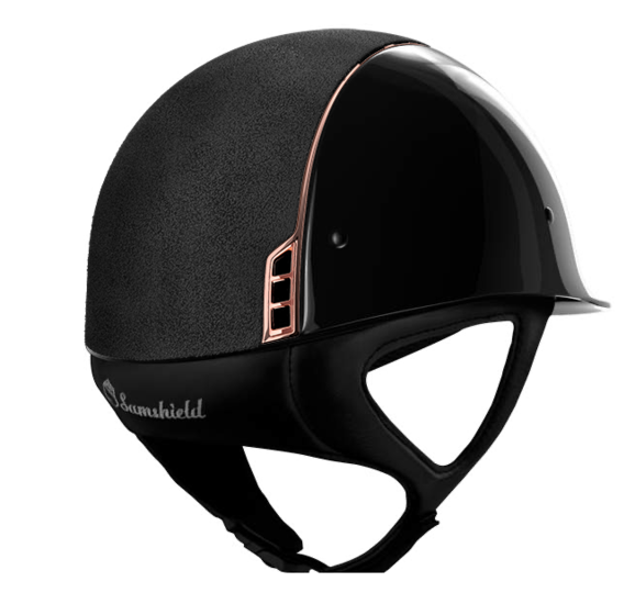 Samshield Cap 1.0  Shadow Glossy Black Alcantra and Rose gold details NR.26