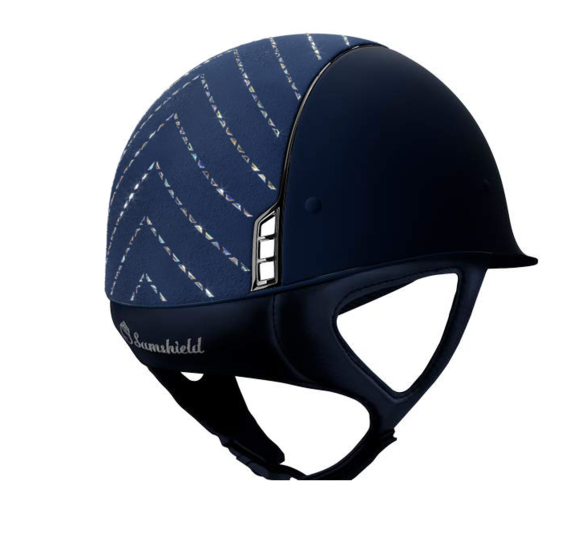 Samshield Cap 1.0  Shadow Matt Blue Holo Alcantra Chevron NR. 8