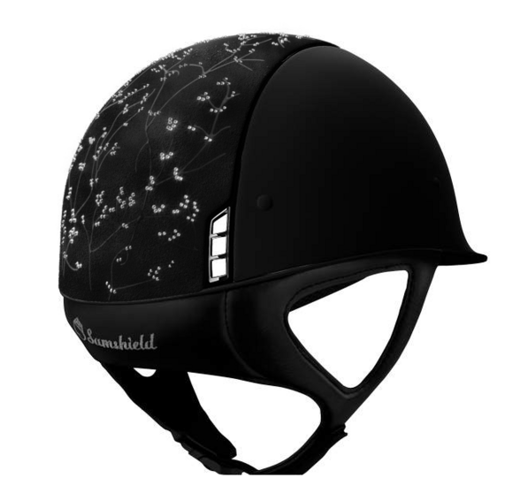 Samshield Cap  1.0  shadowmatt zwart met crystal Leaf zwart R13-R14