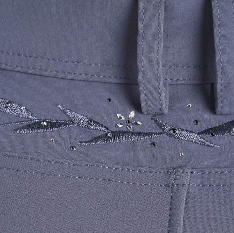 Samshield rijbroek JULLY crystal flower DARK SHADOW full grip tone on tone laatste maat NL 34