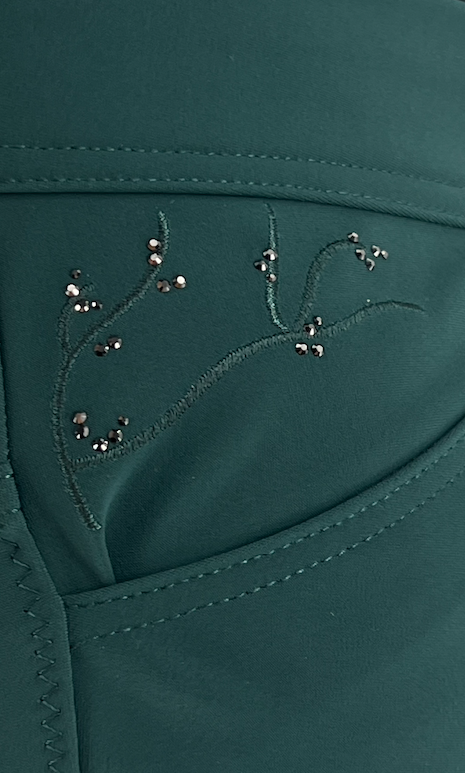 Samshield rijbroek JULLY CRYSTAL LEAF full grip posy green NL maat 44