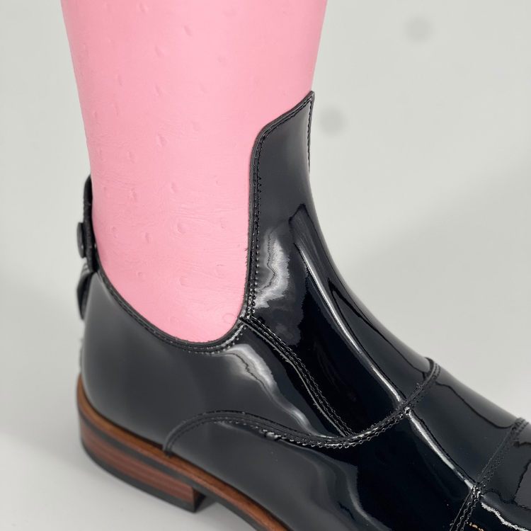 Kingsley rijlaars Olbia 01 zwarte lak met Ostrich pink Schacht maat 38 MC-M