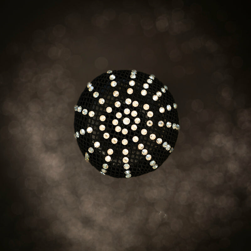 Monère zwart haarnetje met Crystal 