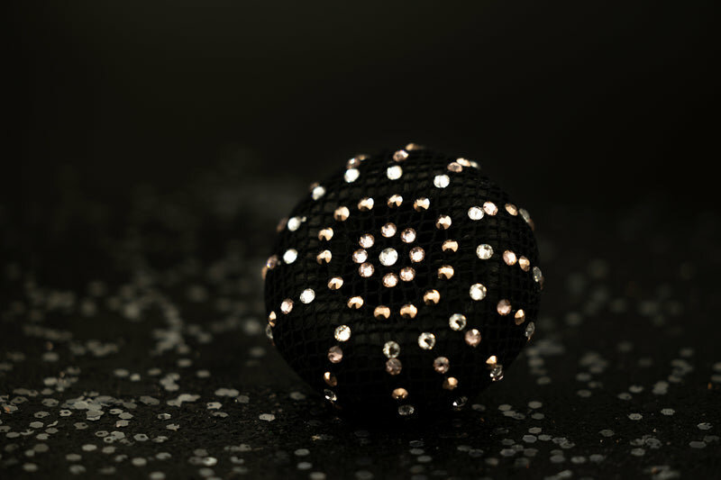 Monère zwart haarnetje met Rose gold - Vintage Rose en Crystal