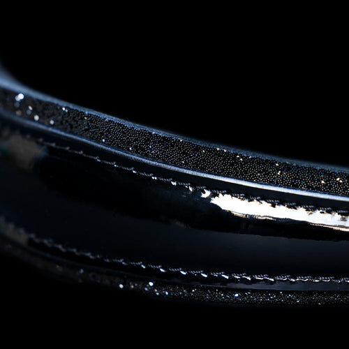 Monère Neusriem trens zwart lak Fabric Hematite 