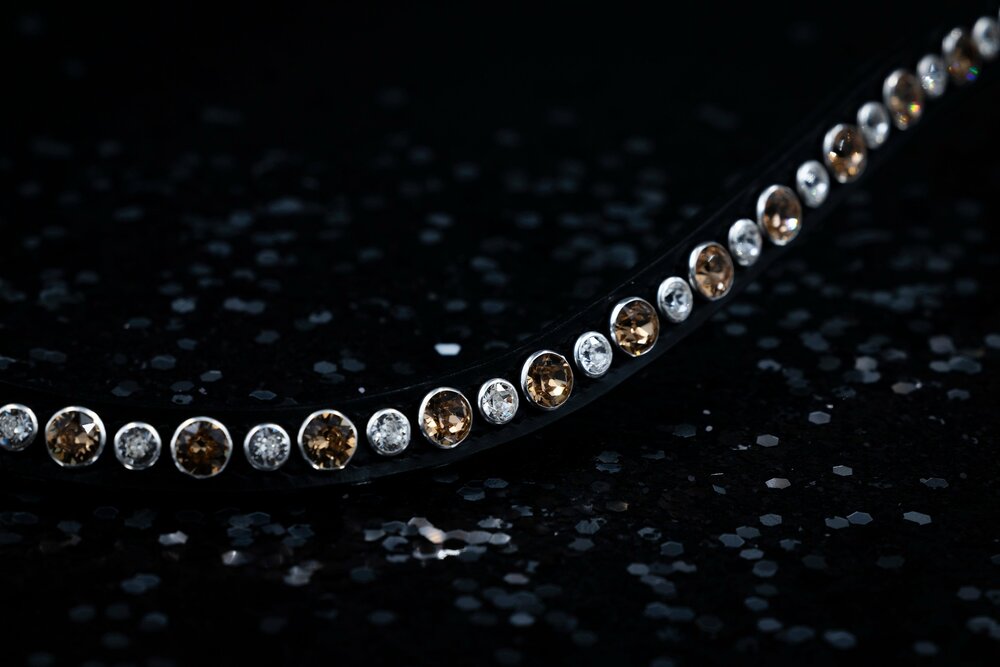 Monère mat zwart frontriem classic Colorado topaz -  crystal